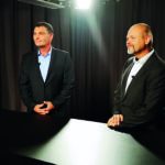 Thomas Bickel, Produktmanager Linedo bei RZB (links), und Rene Gumpold Sonepar-Produktmanager Lichttechnik.