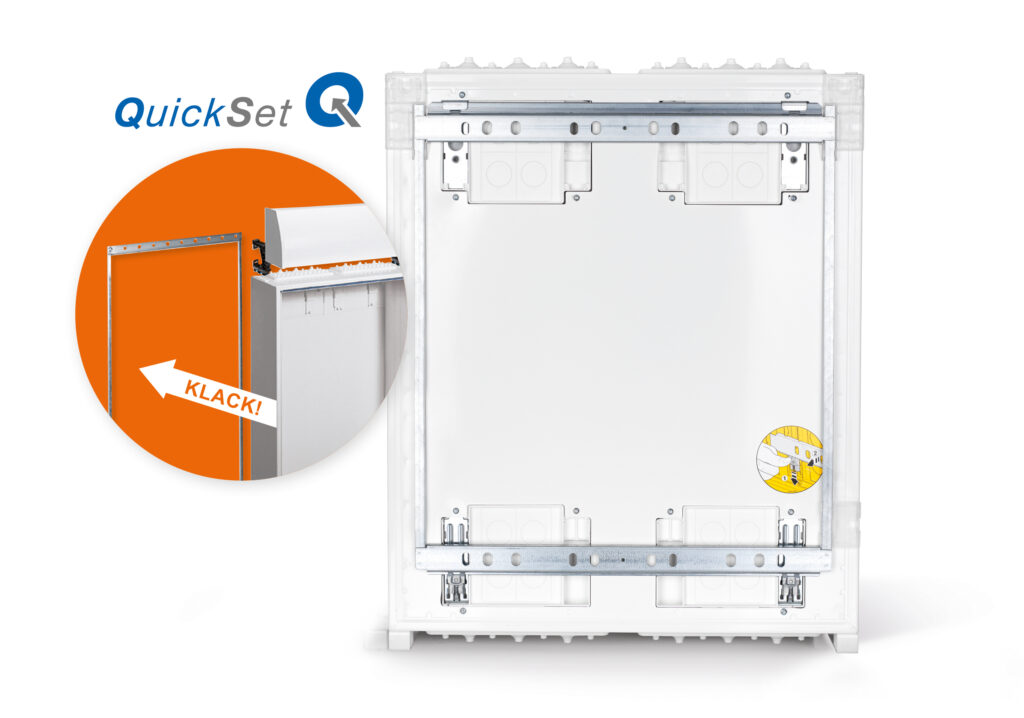 Das QuickSet-Wandmontagesystem.