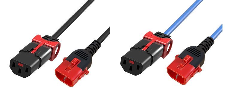 Das IEC Dual Lock Kabel in zwei Ausführungen.