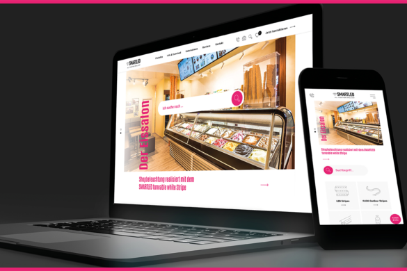 Der neue Webauftritt von Smartled auf einem Laptop und einem Tablet