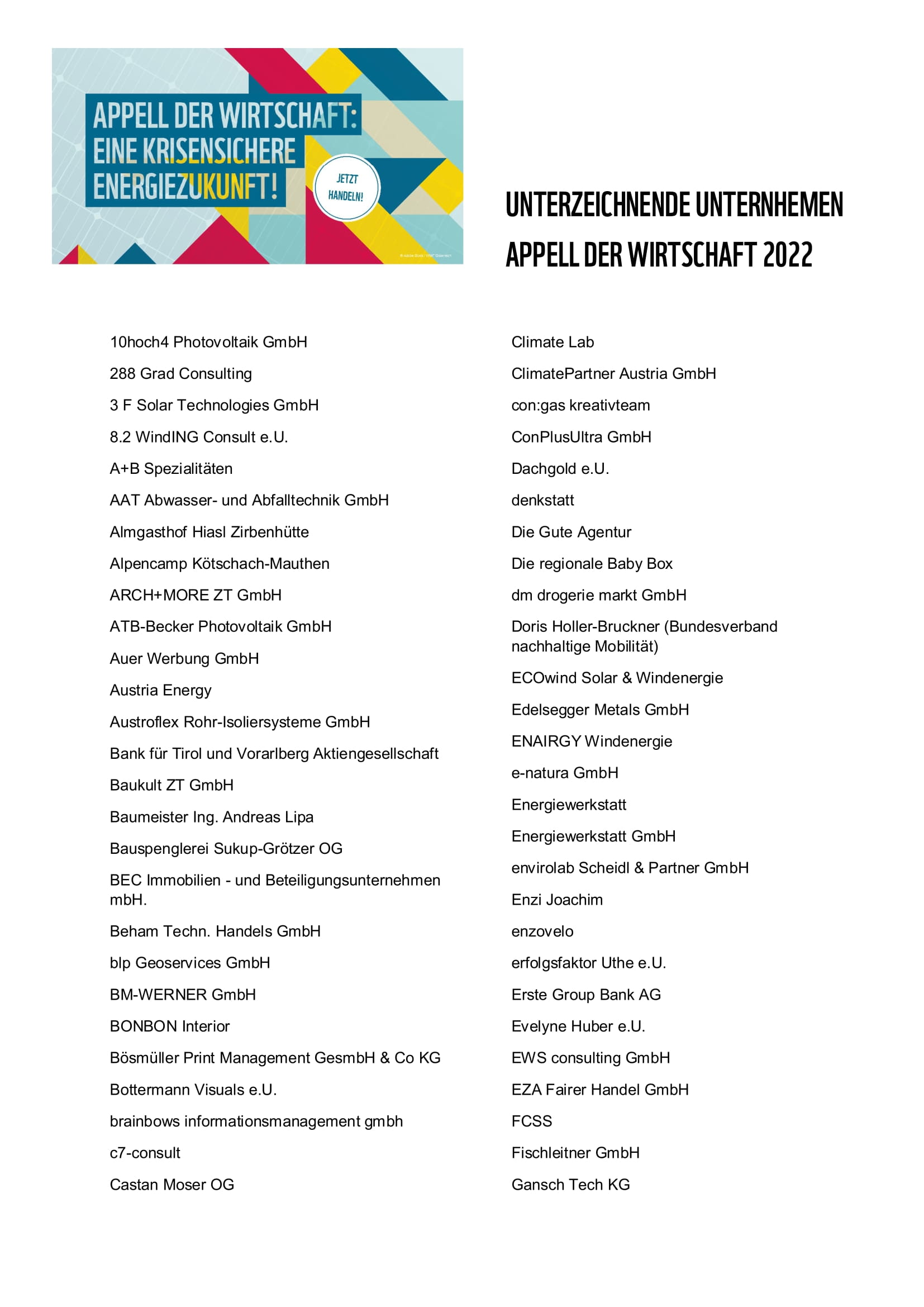 Unternehmen Appell Der Wirtschaft 2022 1