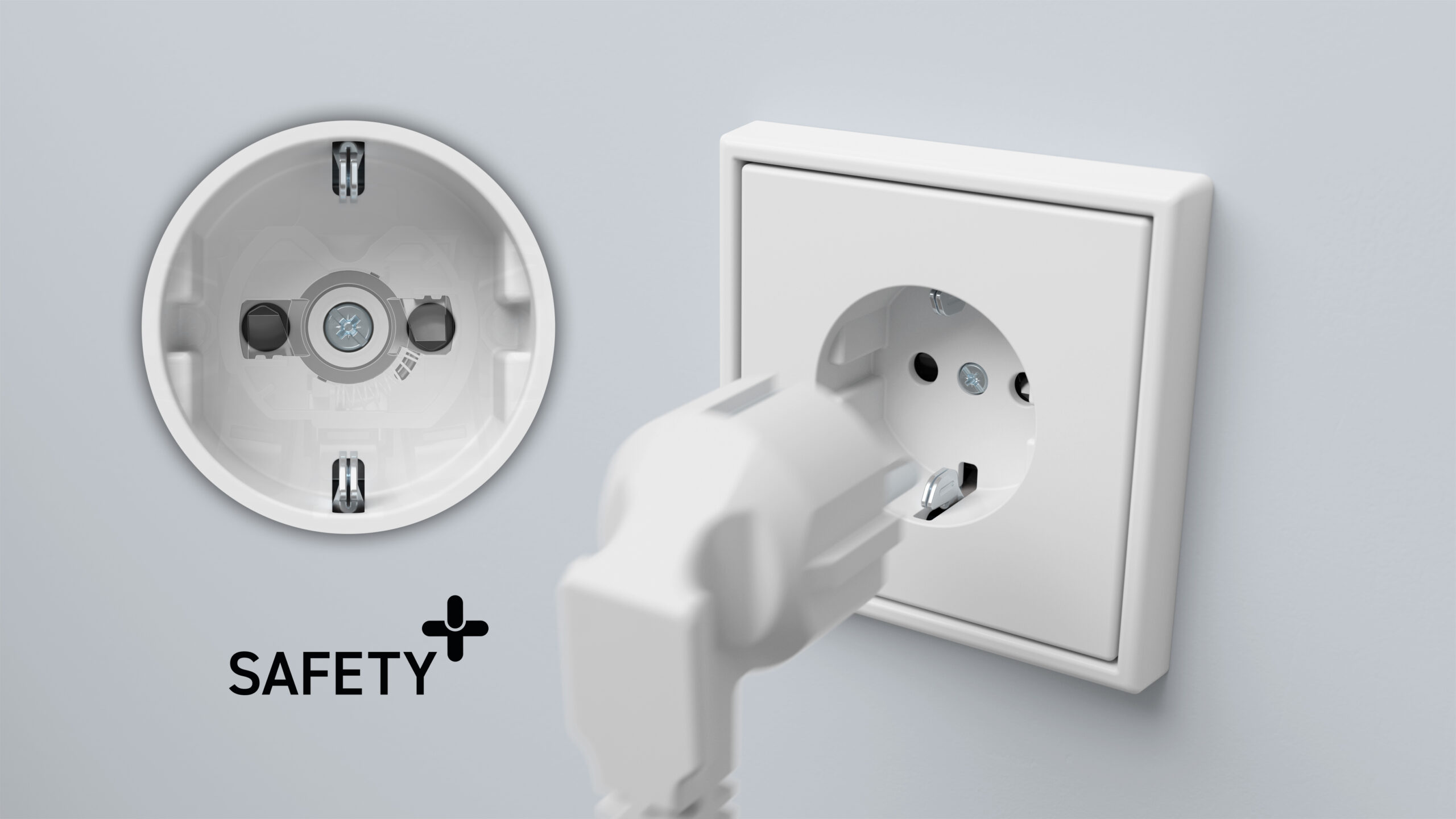 JUNG IMG LS990 Safety Plus Shutter With Plug Closed White